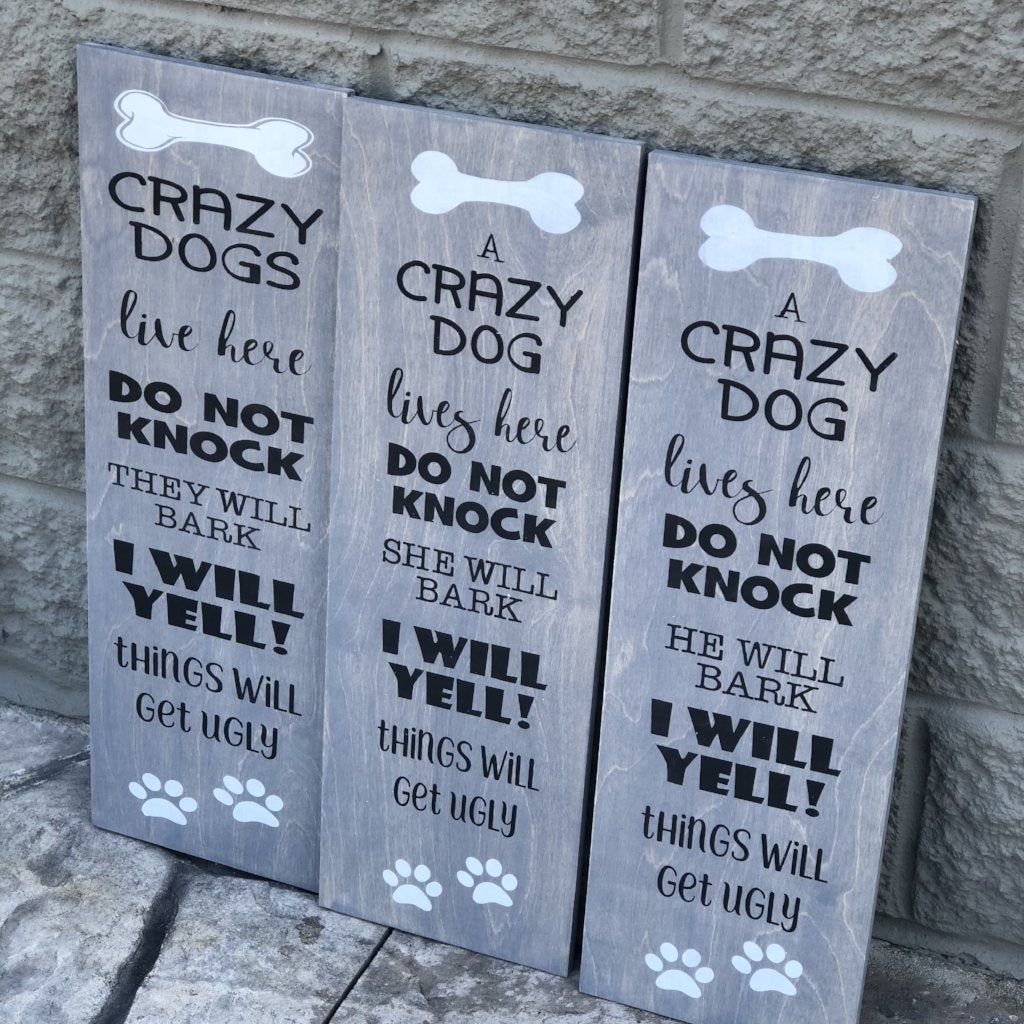 A Crazy Dog lives here do not knock she/he/they will bark I will yell things will get ugly
