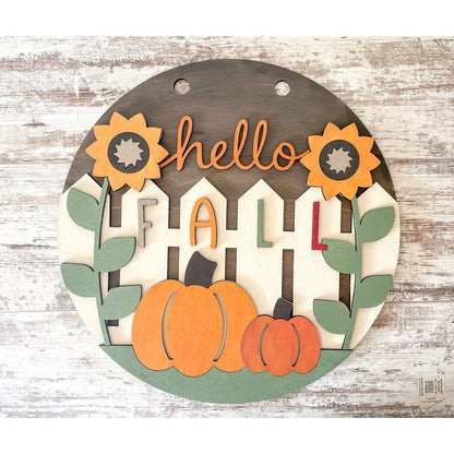 Hello Fall 3D Door Sign
