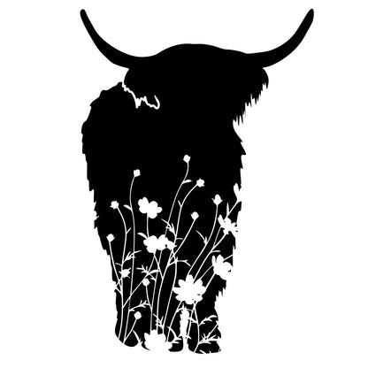 Wildflower Cow ~ Wildflower Highland Cow ~ Wildflower Steer