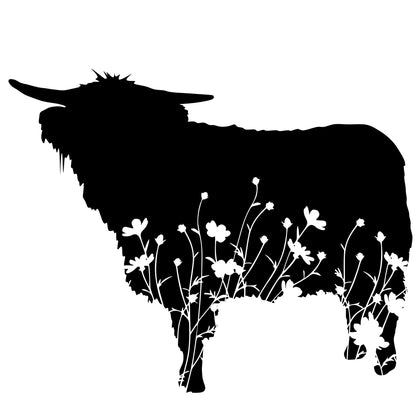Wildflower Cow ~ Wildflower Highland Cow ~ Wildflower Steer