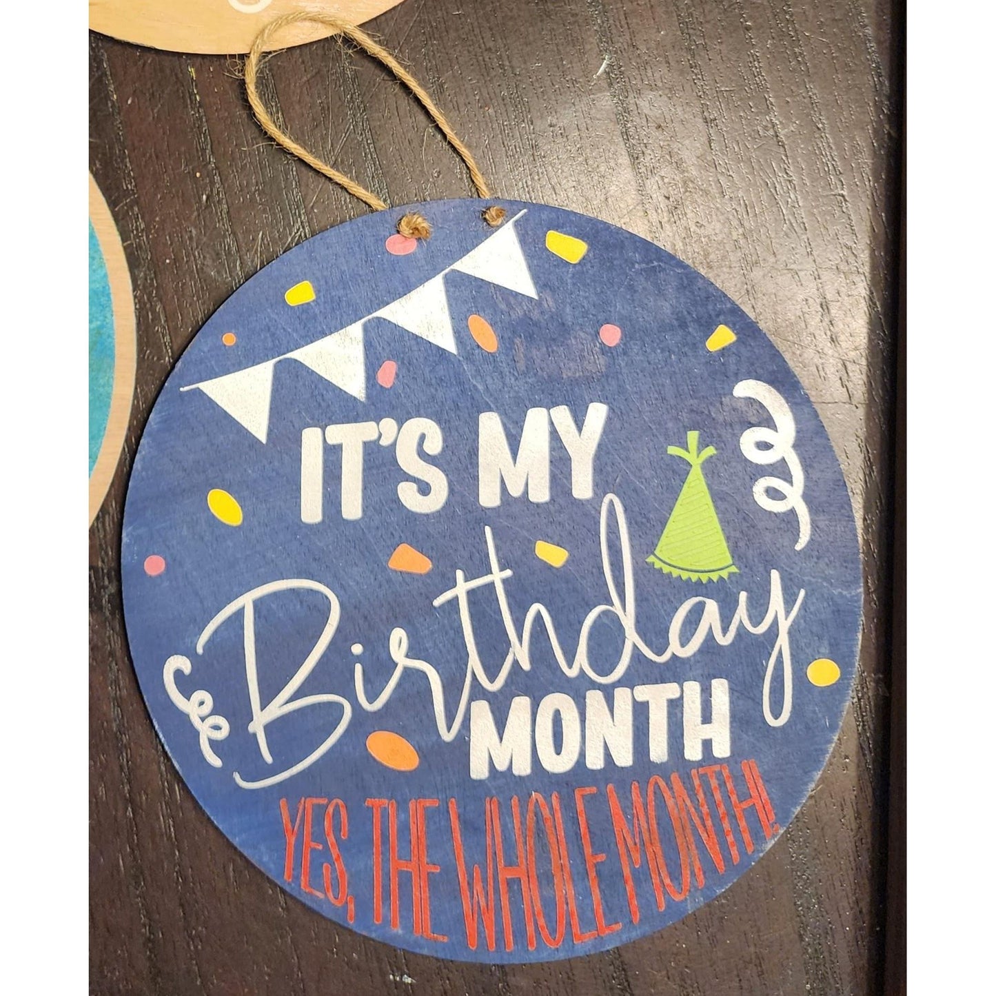 Its my Birthday Month!  Yes, the whole month! Door Hanger or Mini Round