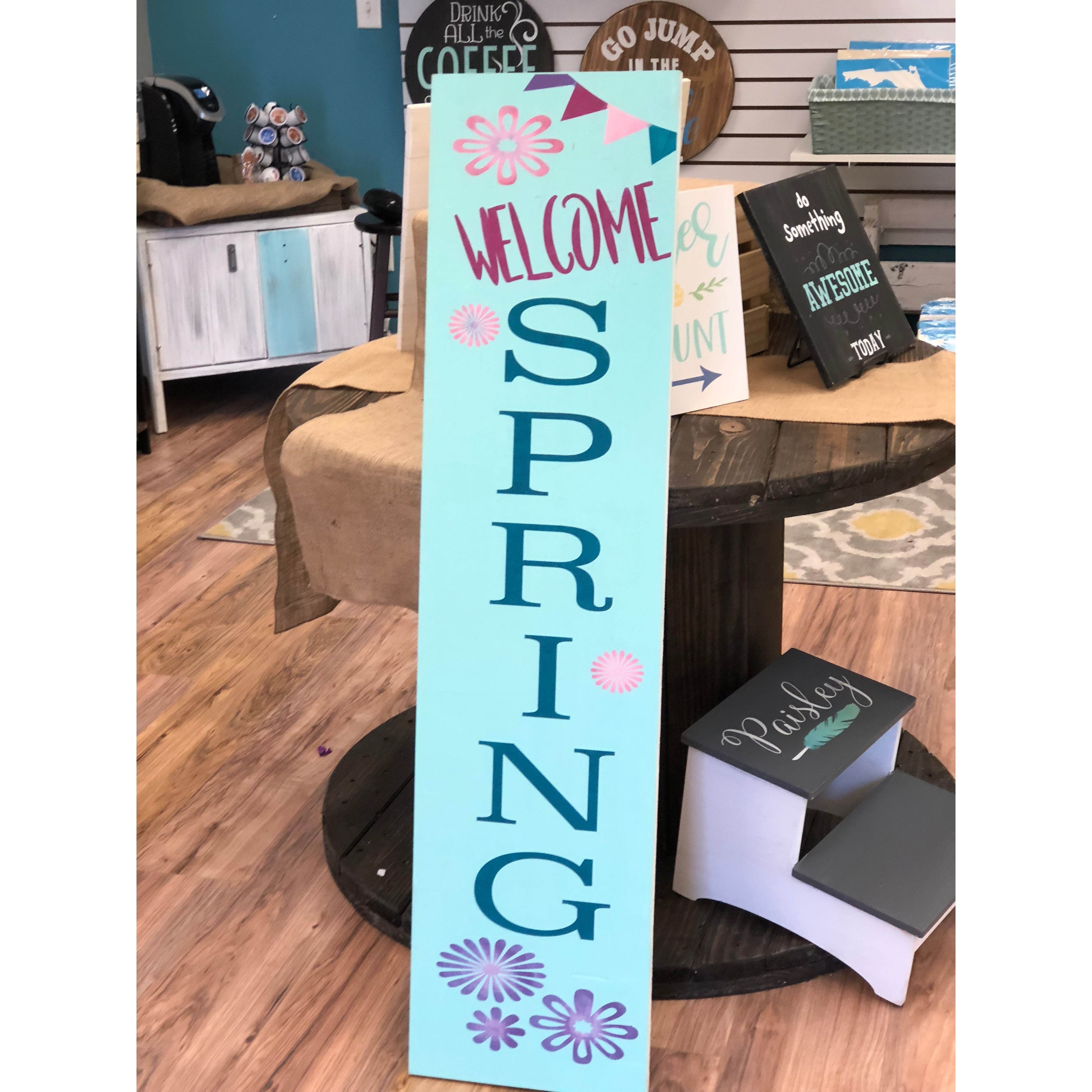 Spring Lake Sign Welcome Spring - Porch Sign – D.it.Y. Designs